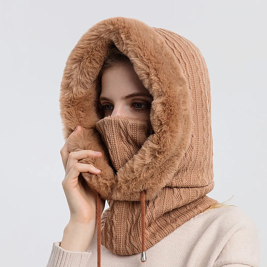 Lisa™ Winter Pelzmütze Masken-Set